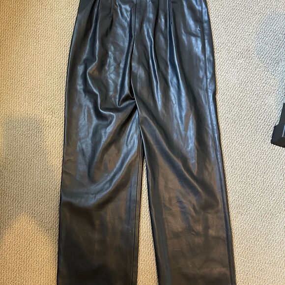 Zara Women’s Black Leather Pants - Picture 3 of 3